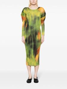 Pleats Please Issey Miyake Midi-jurk met tie-dye print - Groen