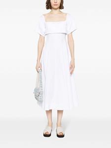 STAUD Midi-jurk met vierkante hals - Wit