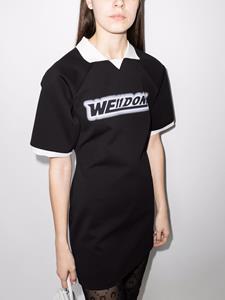 We11done Mini-jurk met logoprint - Zwart