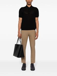 Emporio Armani Gebreid poloshirt met rits - Zwart