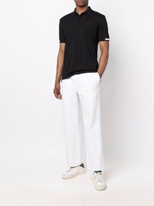 BOSS Poloshirt met gestreepte afwerking - Zwart