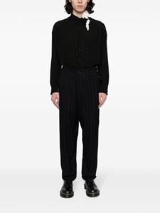 Yohji Yamamoto pinstriped tailored trousers - Zwart