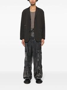 Maison Mihara Yasuhiro Twill broek met wijde pijpen - Zwart