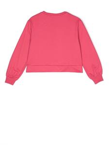 Moschino Kids Sweater met logo-reliëf - Roze