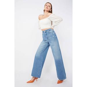 Banny Jeans Blauwe lange jeansbroek voor dames met wijde pijpen
