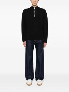 Calvin Klein logo-patch fine-knit jumper - Zwart