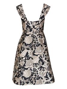 Carolina Herrera Mini-jurk met bloemjacquard - Zwart