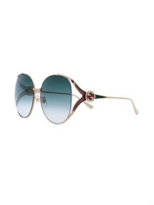 Gucci Eyewear oversized ronde frame zonnebril - Metallic