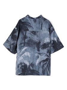 Emporio Armani Kids palm tree-print cotton shirt - Bruin