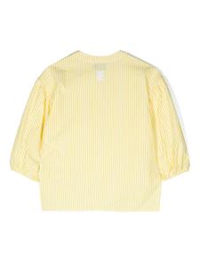 Ermanno Scervino Junior corded-lace striped shirt - Geel