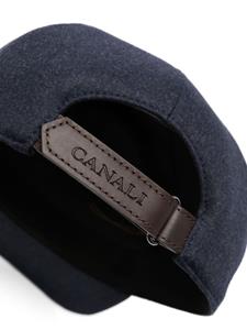 Canali debossed-logo wool baseball cap - Blauw
