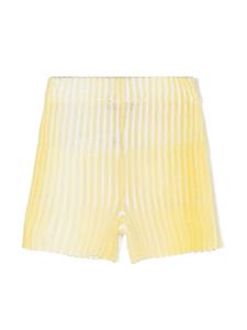 Missoni Kids Ribgebreide shorts - Geel