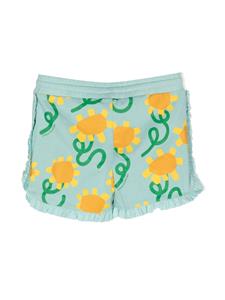 Stella McCartney Kids sunflower-print cotton shorts - Blauw