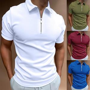 ForYourBeauty Zomer herenpoloshirt effen korte mouw polohals T-shirt casual fit top plus maat heren 5XL