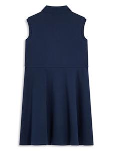 Lacoste crocodile-embroidered flared dress - Blauw