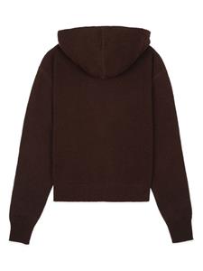 Sporty & Rich logo-embroidered cashmere hoodie - Bruin