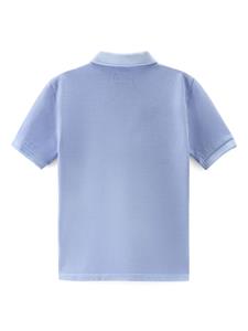 Woolrich Kids Poloshirt met geborduurd logo - Blauw