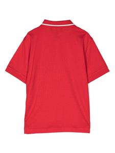 Emporio Armani Kids Eagle-appliqué jersey polo shirt - Rood