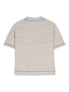 Eleventy Kids Poloshirt met contrasterende afwerking - Beige