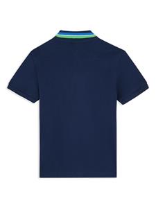 Lacoste crocodile-embroidered stripe-tipping polo shirt - Blauw
