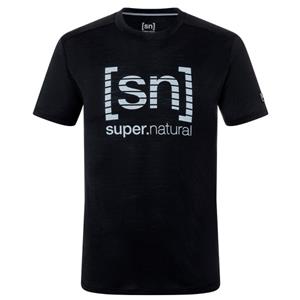 Super.Natural  Grid Logo Tee - Merinoshirt, zwart