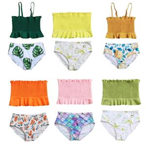BOOSKU Zwemkleding voor babymeisjes Badpak met hoge taille Bikini Tankini-badmode