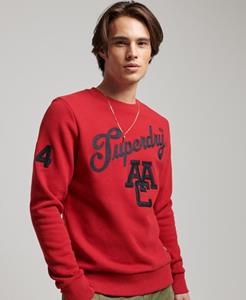 Superdry Mannen Vintage Collegiate Sweatshirt met Ronde Hals Rood