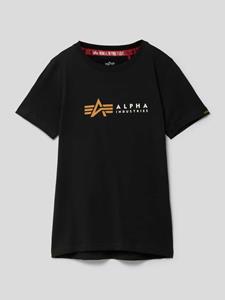 Alpha industries T-shirt met labelprint, model 'Label'