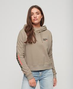 Superdry Vrouwen Sportwear Logo Boxy Hoodie Lichtgrijs