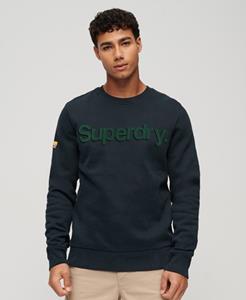 Superdry Mannen Klassiek Sweatshirt met Core-logo Blauw
