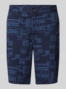 Armani Exchange Regular fit korte broek met all-over labelprint