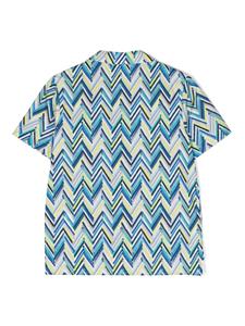 Missoni Kids zigzag-print cotton shirt - Blauw
