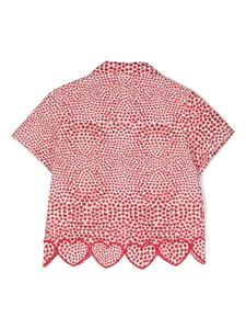 Stella McCartney Kids Bowlingshirt met hartprint - Rood