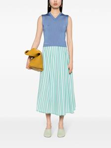 Sunnei poplin striped midi skirt - Blauw
