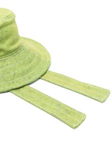 Marni embroidered-logo denim bucket hat - Groen