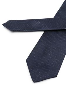 Emporio Armani glitter-detail silk-blend tie - Blauw