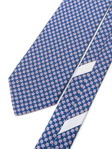 Ferragamo patterned-jacquard silk tie - Blauw
