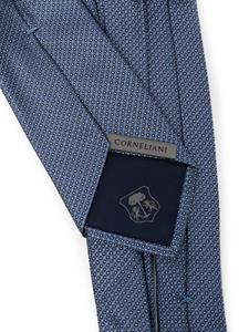 Corneliani patterned-jacquard silk tie - Blauw