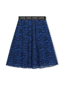 Michael Kors Kids floral-print pleated midi skirt - Blauw