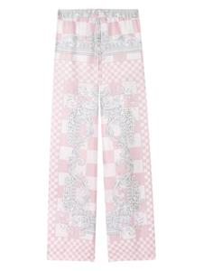 Versace graphic-print silk flared trousers - Roze