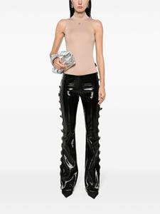 Courrèges patent-finish flared trousers - Zwart