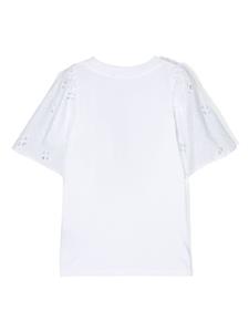Molo Ritza broderie anglaise-detail T-shirt - Wit