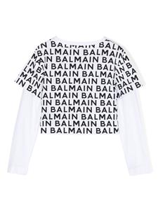 Balmain Kids logo-print cotton T-shirt - Wit