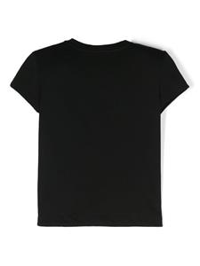 Balmain Kids T-shirt met logo jacquard en strik - Zwart