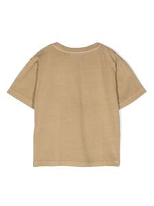 Moschino Kids logo-patch cotton T-shirt - Beige