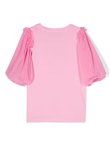 Miss Blumarine T-shirt met ruches mouwen - Roze