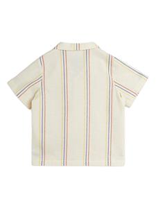 Mini Rodini striped logo-print shirt - Beige