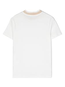 Eleventy Kids logo-embroidered cotton t-shirt - Wit