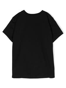 Moschino Kids Katoenen T-shirt met logoprint - Zwart