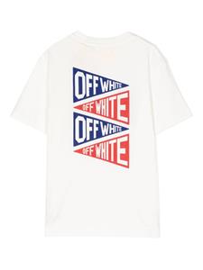 Off-White Kids T-shirt met vlagprint - Wit